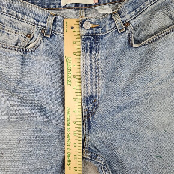 Levi's 550 Relaxed Fit Straight Leg Light Wash Denim Jeans Mens 36x32 Raw Hem - Picture 6 of 13
